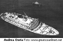 Andrea Doria sjunker efter kollision med Stockholm 1956