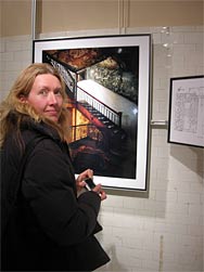 Annika at the photo exhibit at Ellis Island - dec 2006