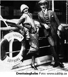 Greta Garbo och Mauritz Stiller ombord Drottningholm 1925