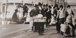 To arrive at Ellis Island